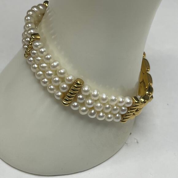 bracelet costume jewelry faux pear and gold tone classic classy preppy - Picture 4 of 12